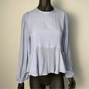 Mink pink / boho blue long sleeve blouse